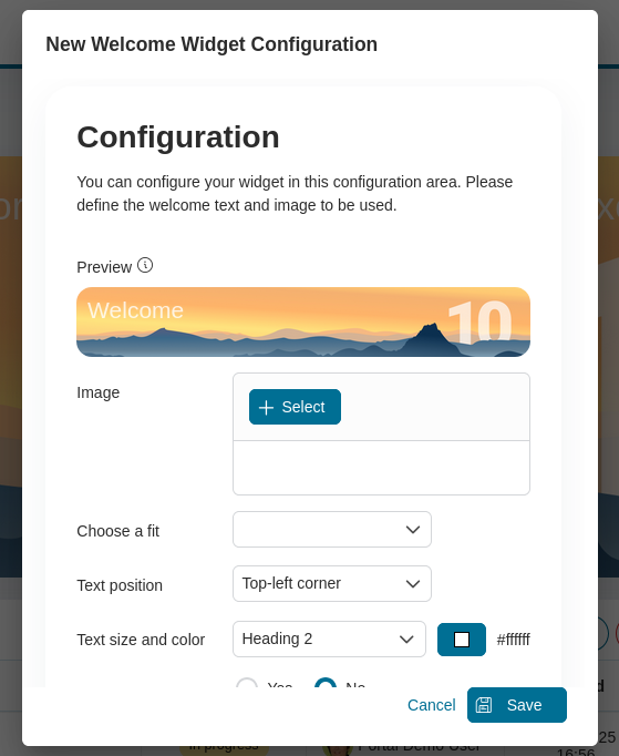 welcome-widget-configuration