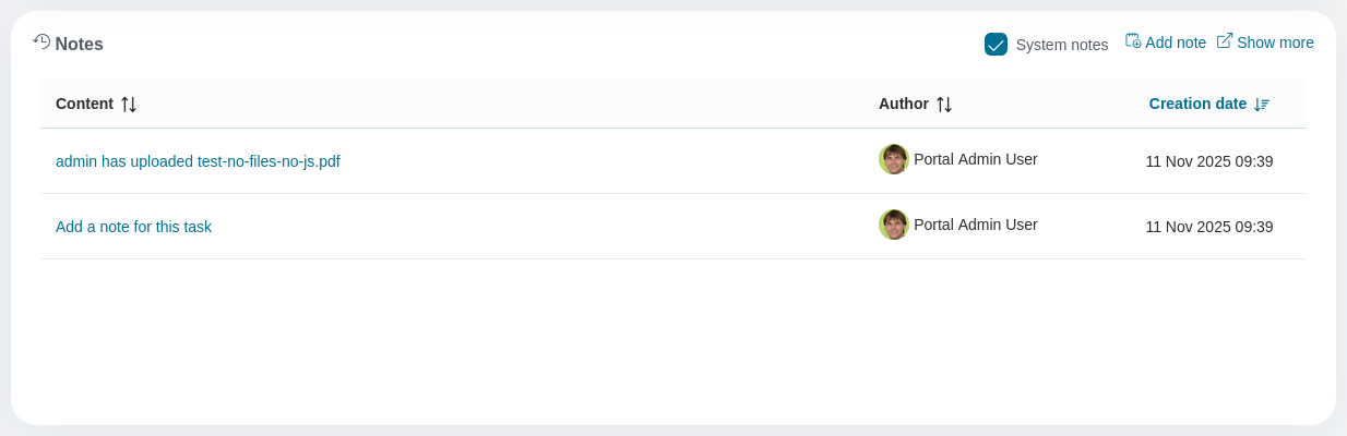 Full Task List — Portal Guide 10.0 documentation