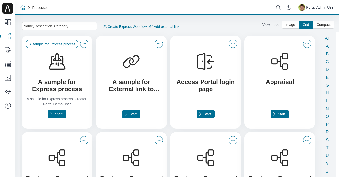 Full Process List — Portal Guide 10.0 documentation