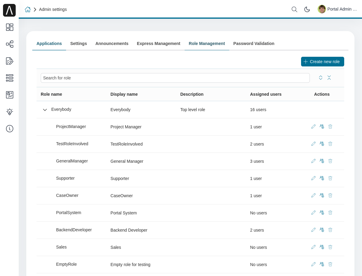 Admin Settings — Portal Guide 10.0 documentation