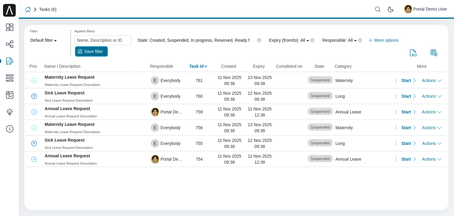 Full Task List — Portal Guide 10.0 documentation