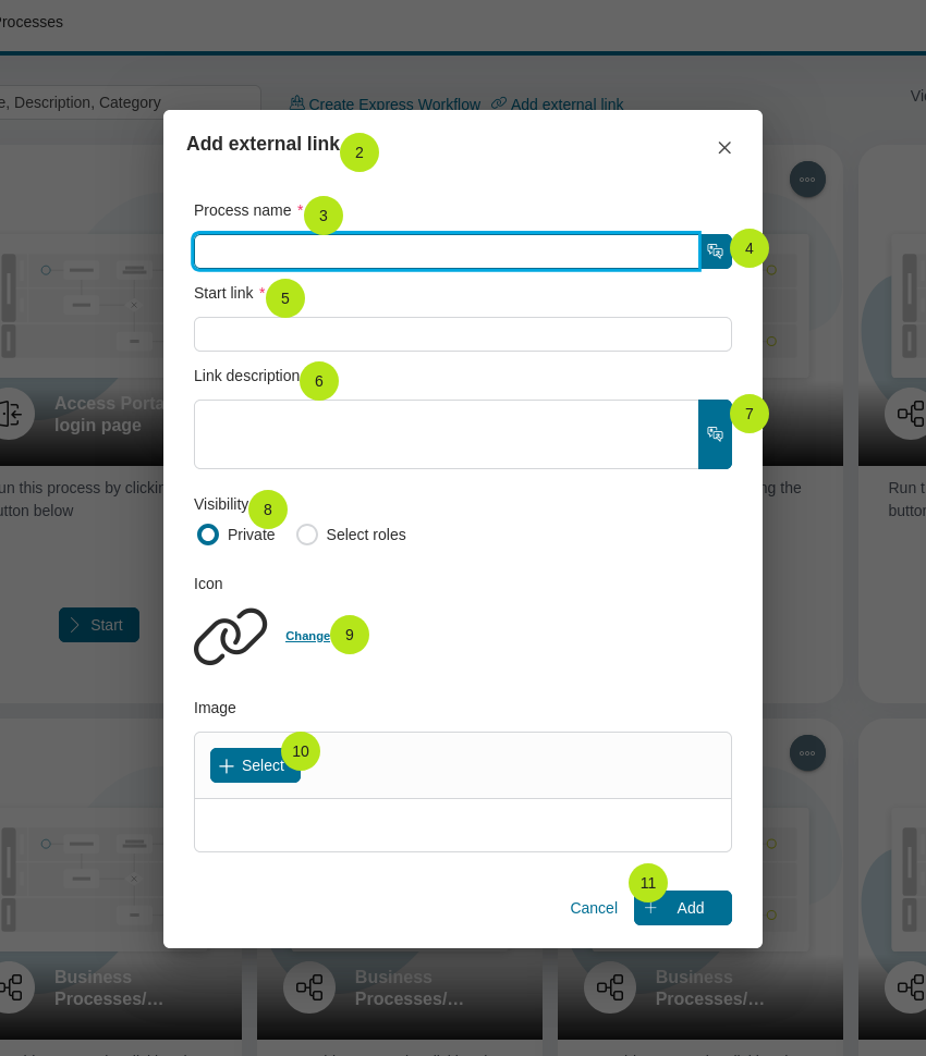 Add External Link Full Process List — Portal Guide 10.0 documentation