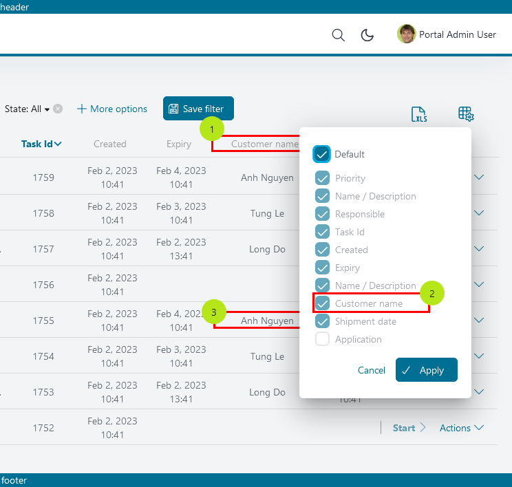 task-columns-configuration