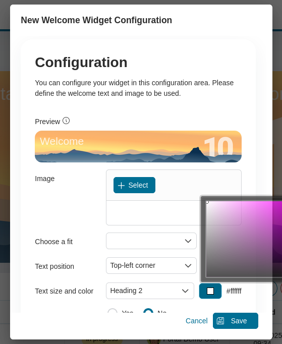 welcome-widget-configuration