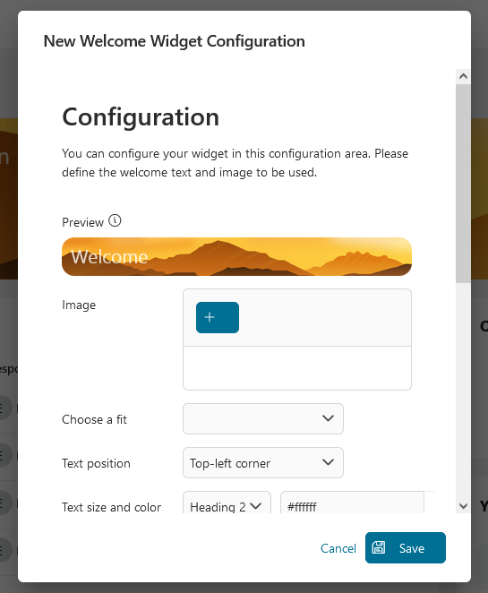 welcome-widget-configuration