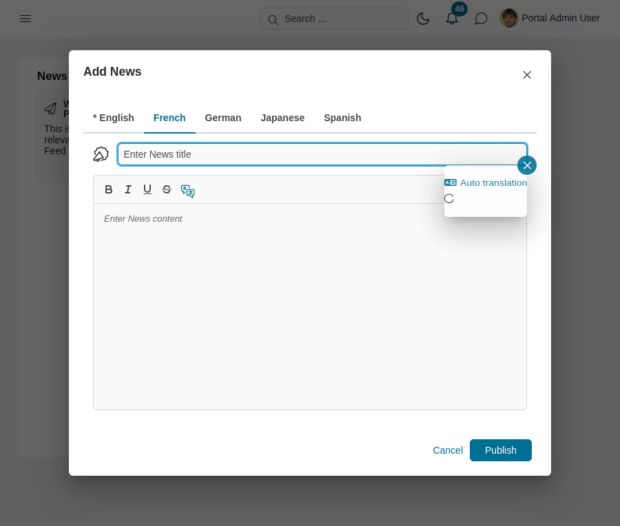Dashboard external page widget's overlay dialog