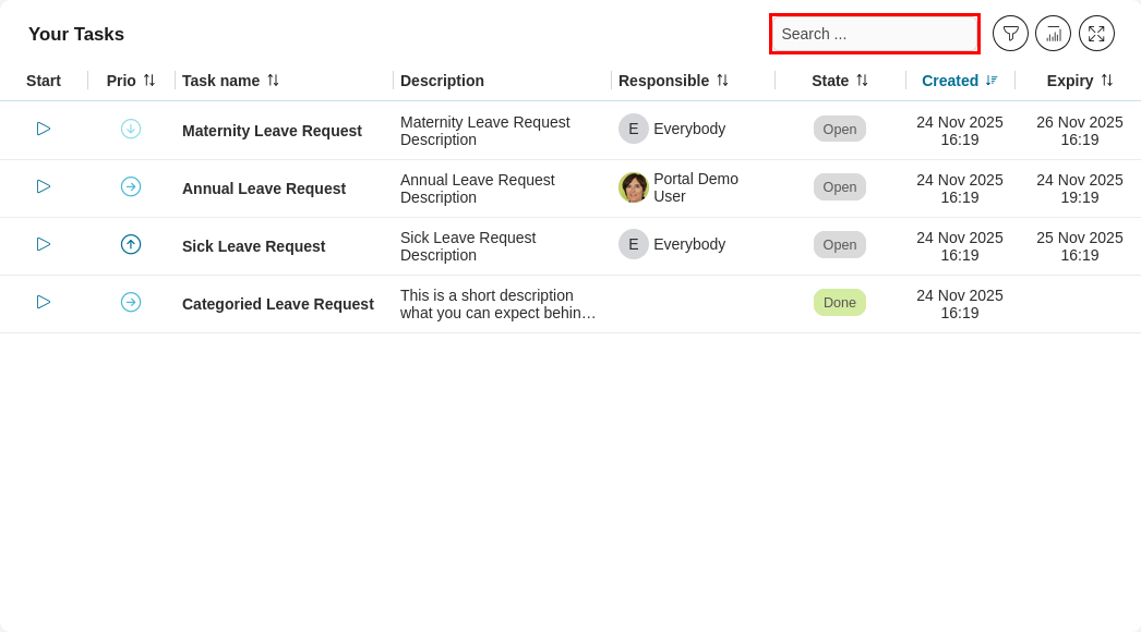 Dashboard task widget's quick search