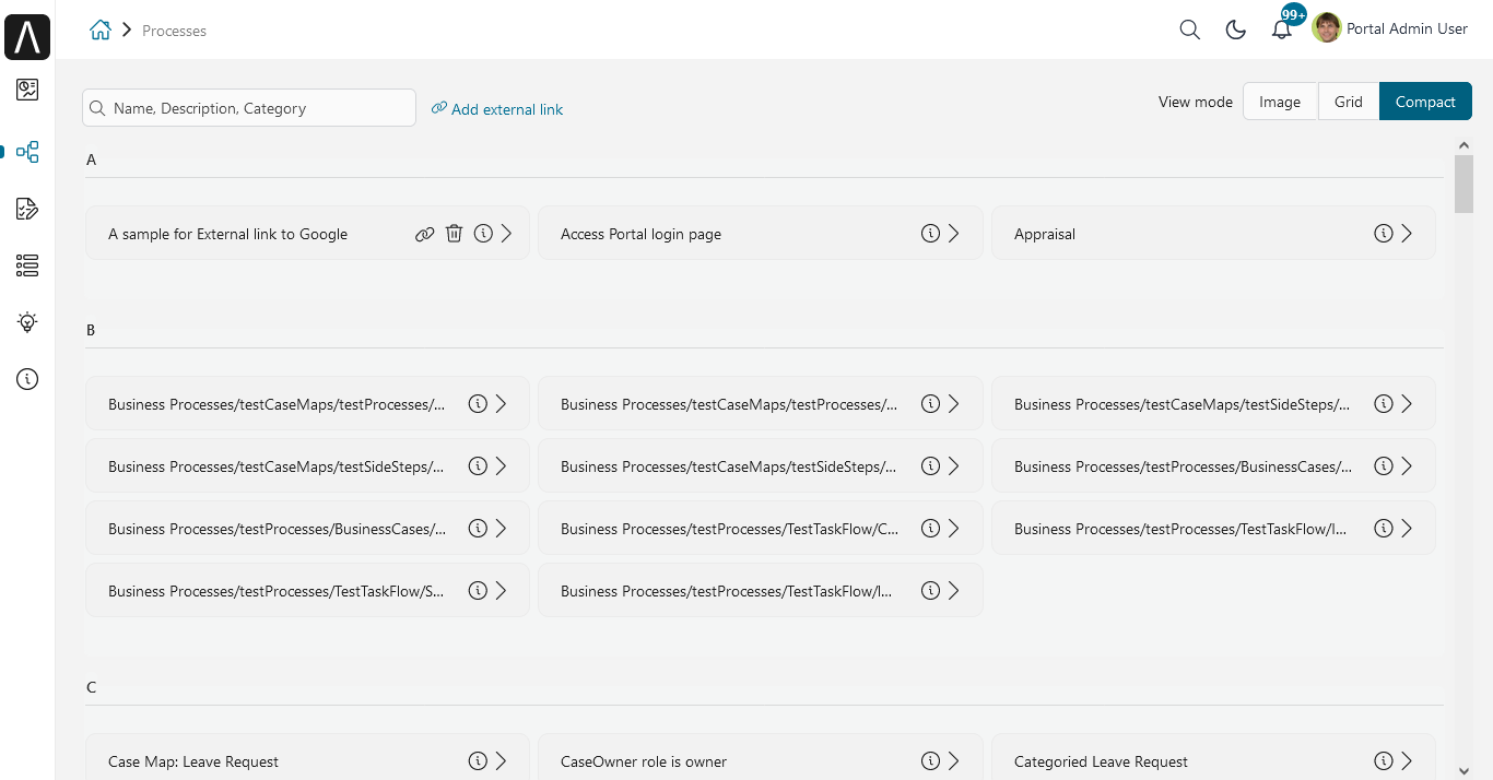 Full Process List — Portal Guide 12.0.3 documentation