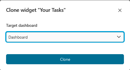 Clone widget dialog in Edit mode.