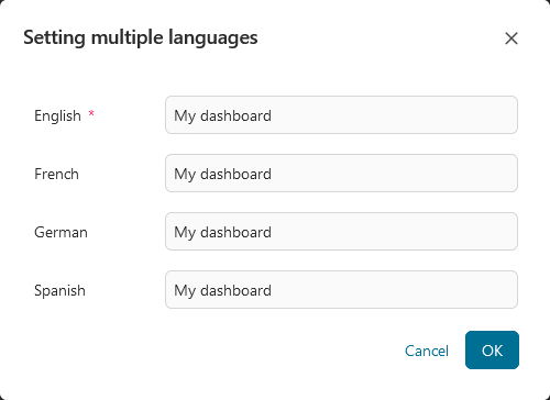 Multi language dialog