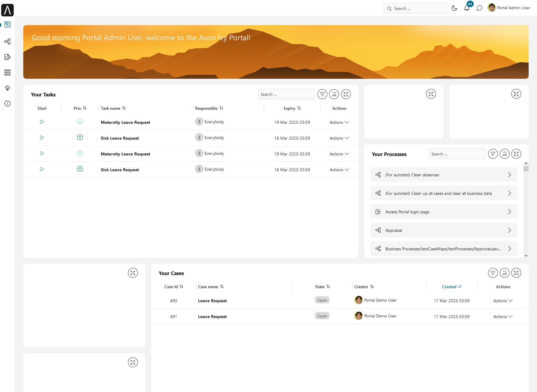 Dashboard screen