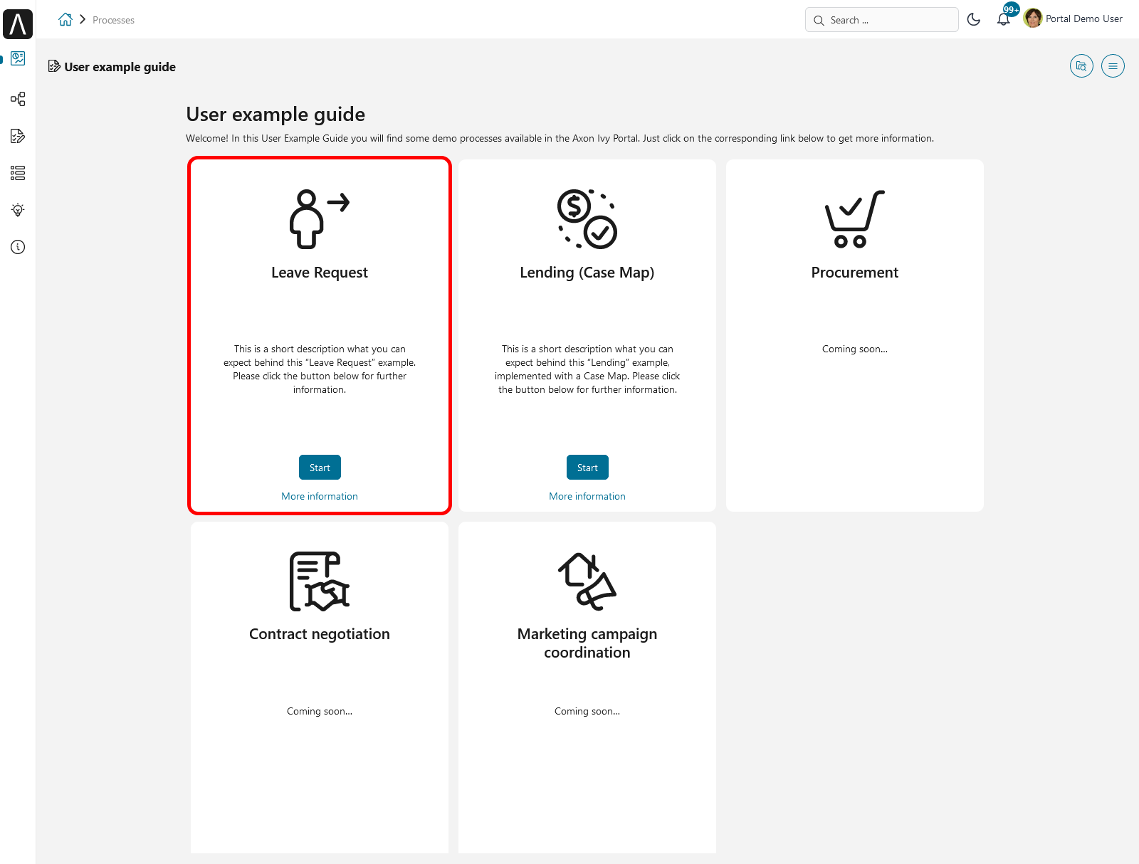 Portal examples: Leave request example