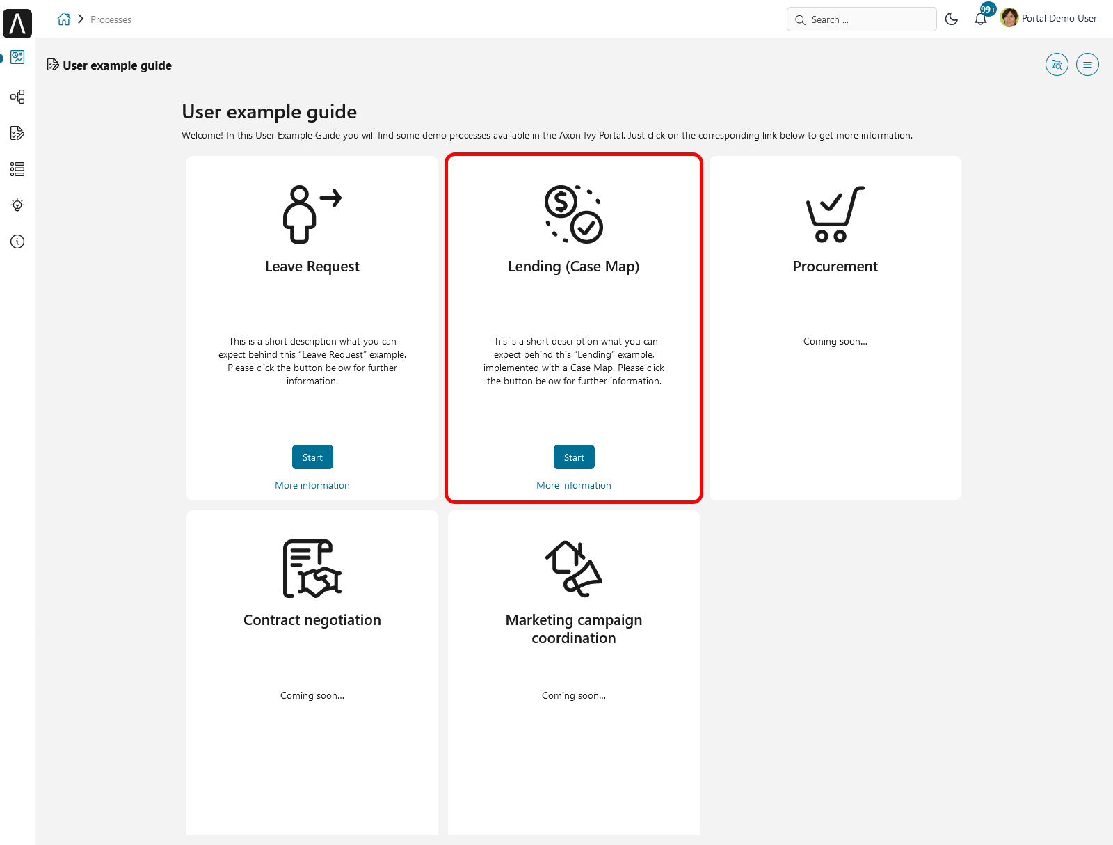 Portal examples: Lending