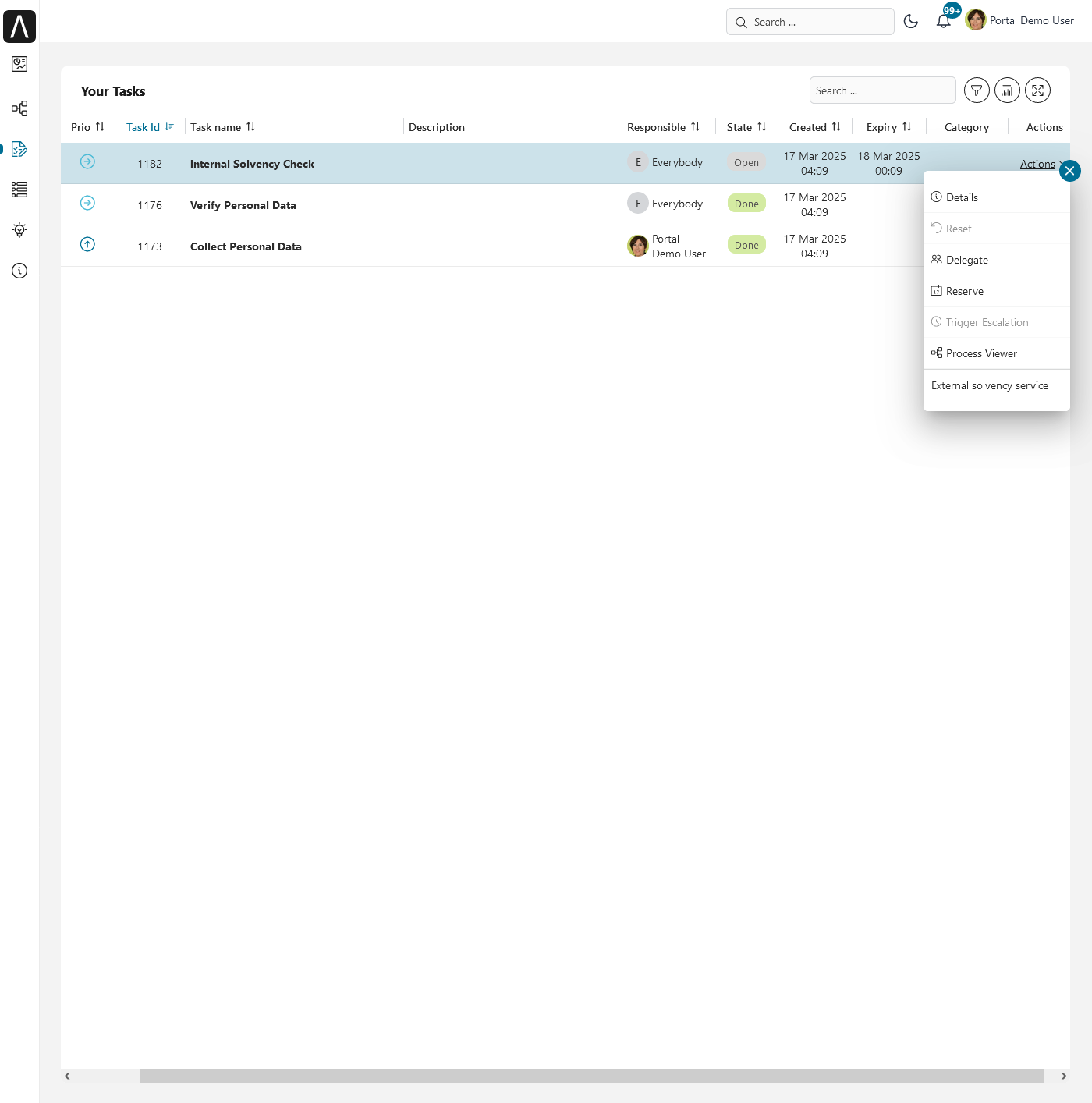 Portal examples: Lending case map - external solvency service