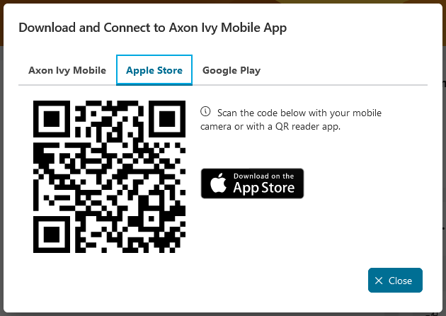 Mobile app QR code