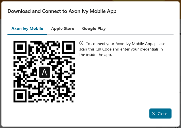 Mobile app QR code