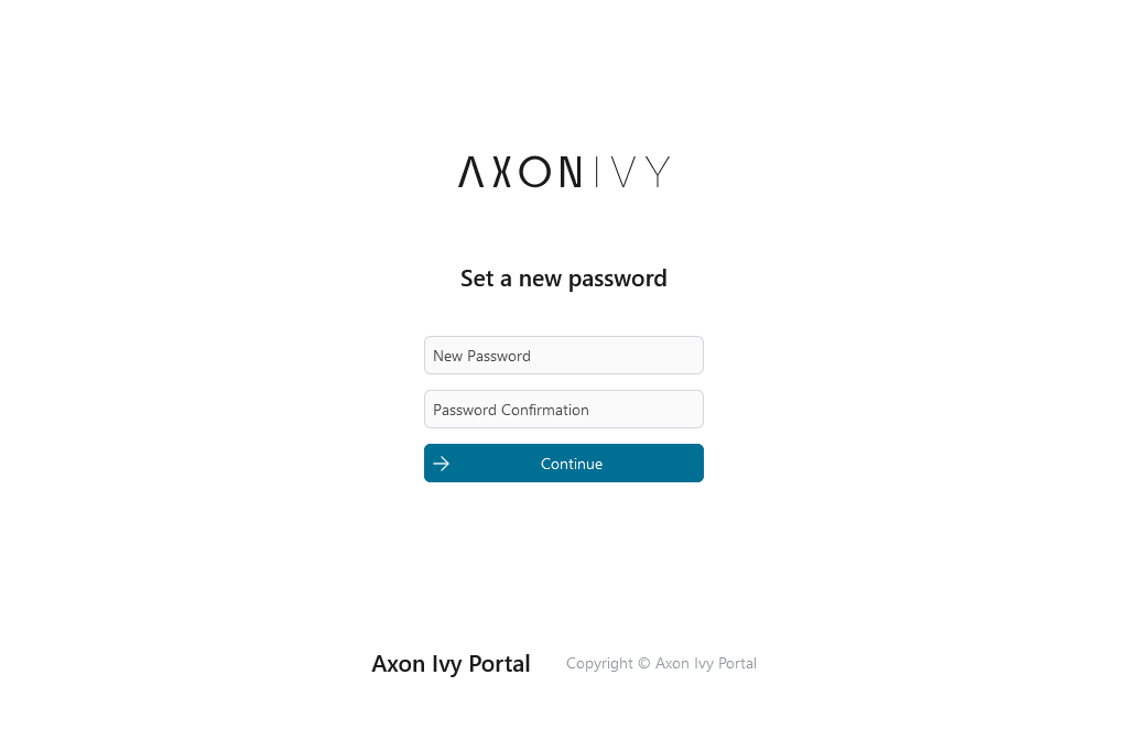 New password page
