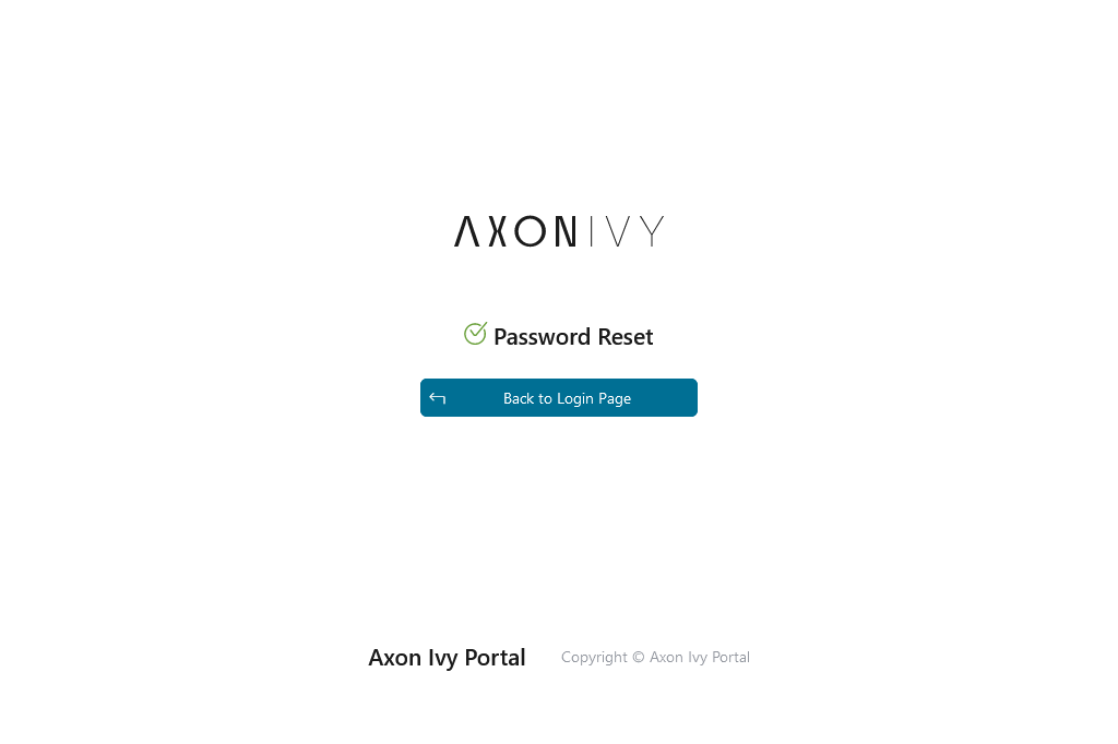 Reset password successful page