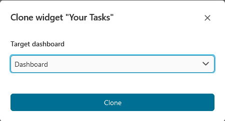 Clone widget dialog in Edit mode.