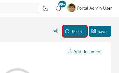 Task Details: button to reset to the default configurations