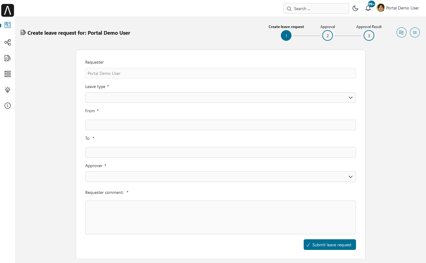 Portal examples: Create leave request example