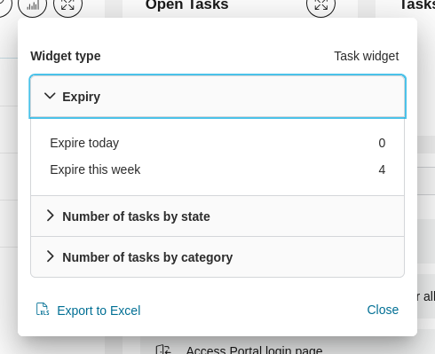 Dashboard widget's info panel