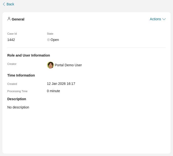 Case Details: General section