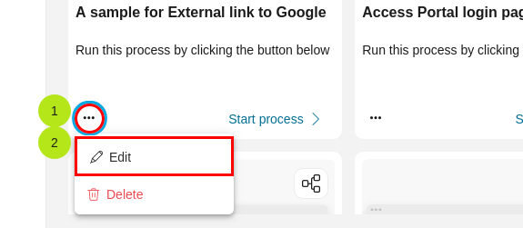 Edit process menu item