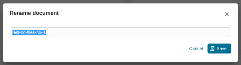 Case Details: rename document dialog
