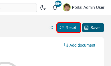 Case Details: button to reset to the default configurations