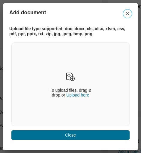 Task Details:Add document dialog