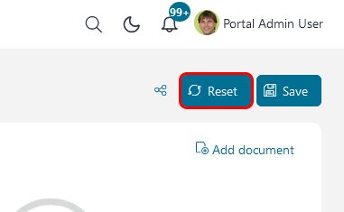 Task Details: button to reset to the default configurations