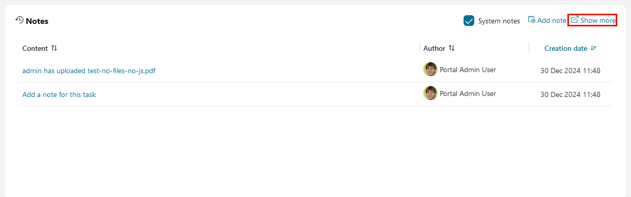 Task Details: Link to show more notes details