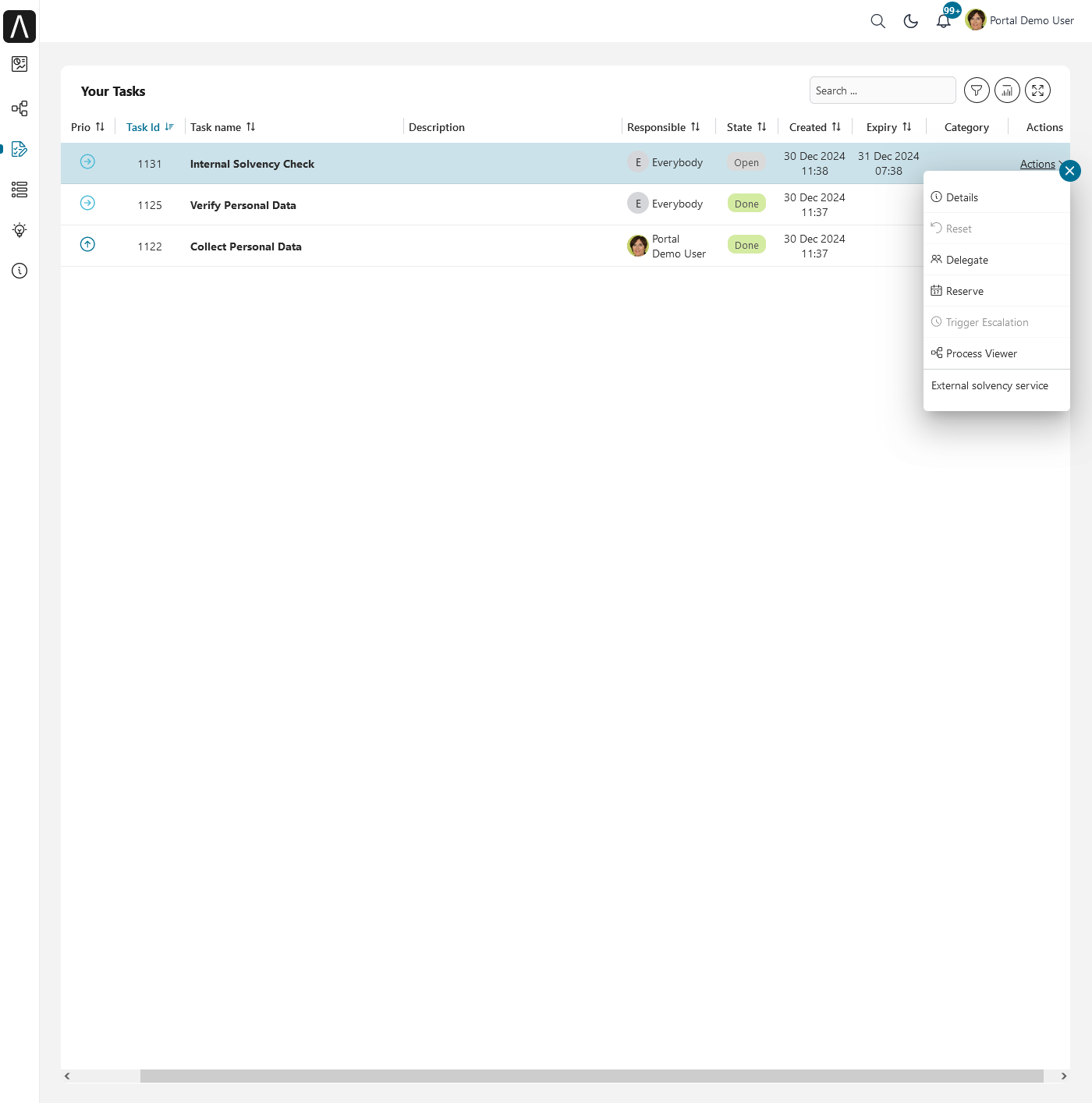 Portal examples: Lending case map - external solvency service
