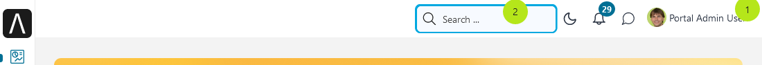 Portal header items