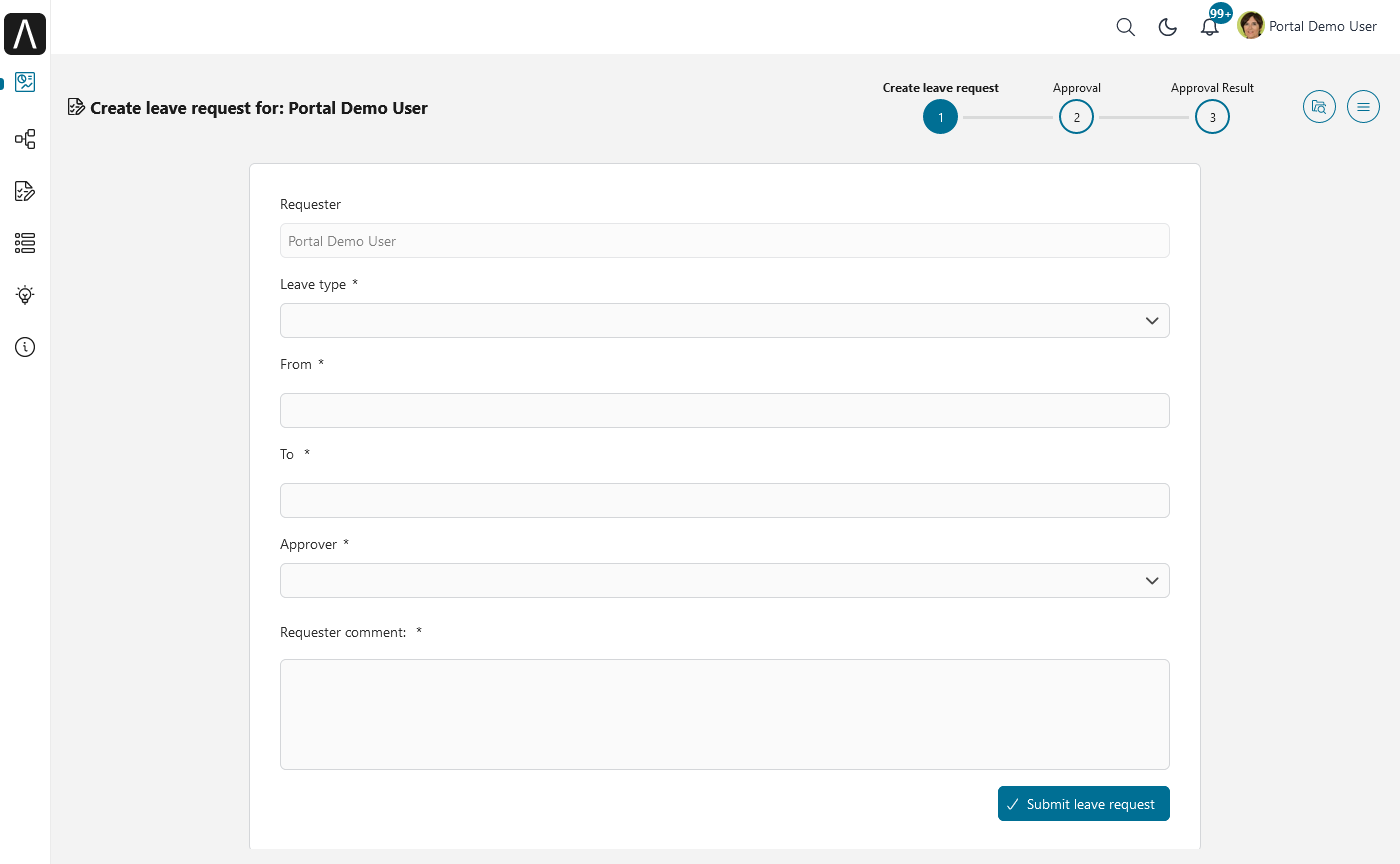 Portal examples: Create leave request example