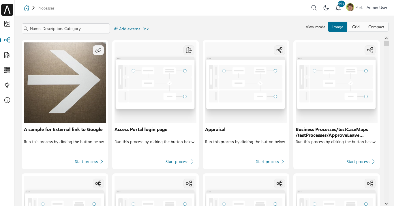 Full process list image mode