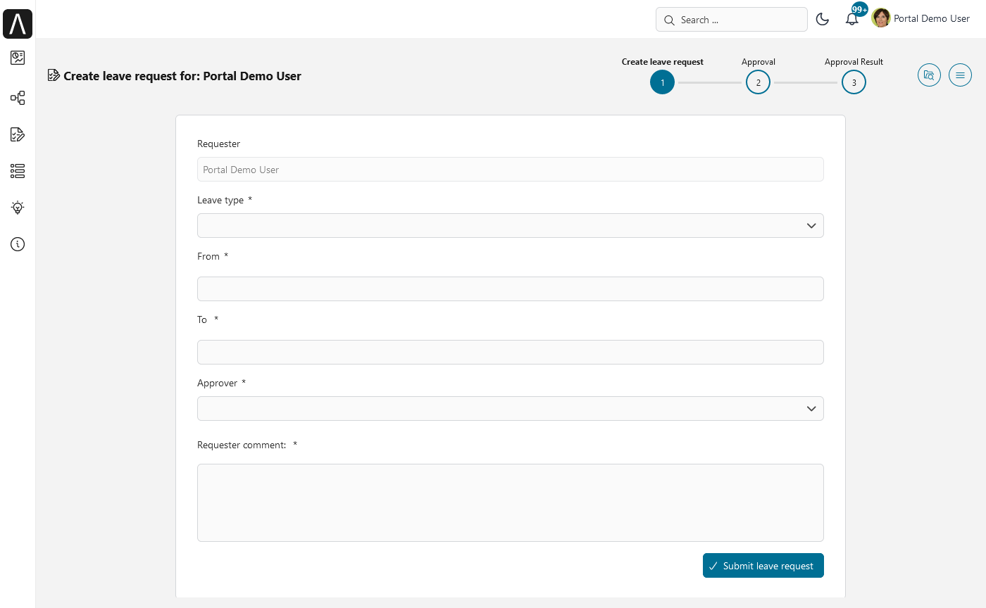 Portal examples: Create leave request example