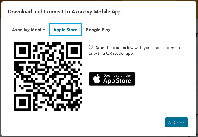 Mobile app QR code