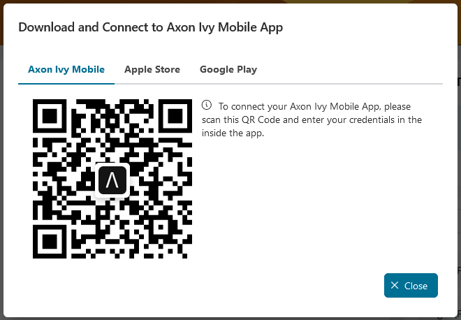 Mobile app QR code