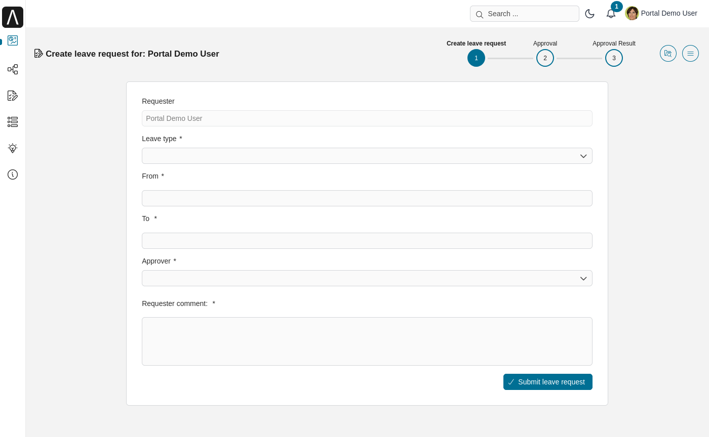 Portal examples: Create leave request example