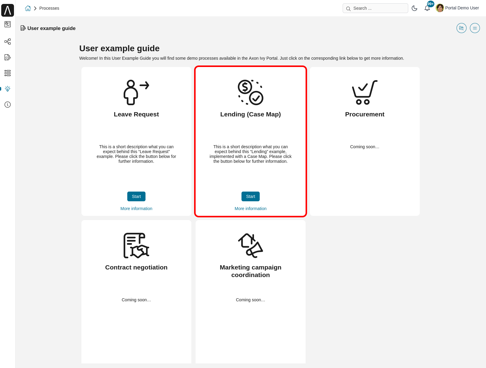 Portal examples: Lending