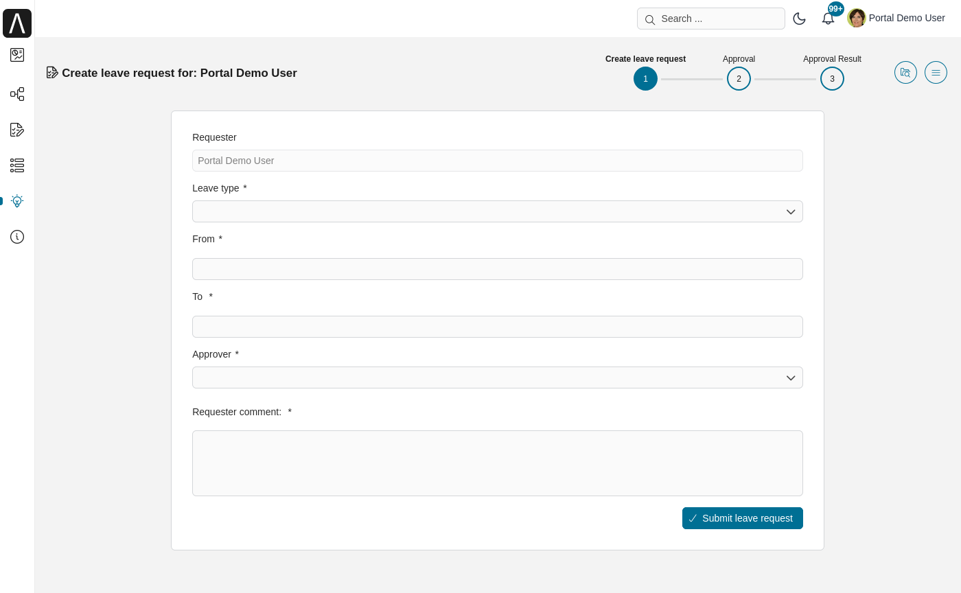 Portal examples: Create leave request example