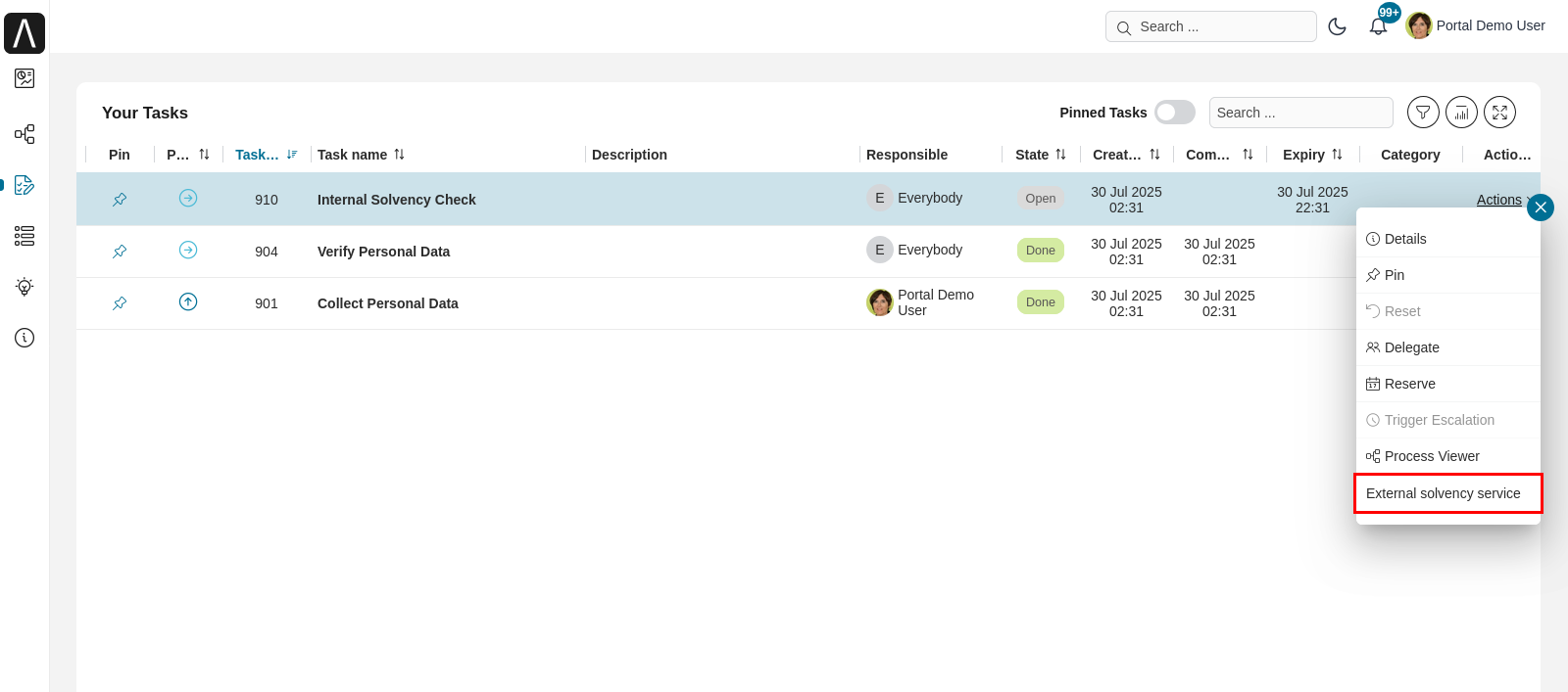 Portal examples: Lending case map - external solvency service