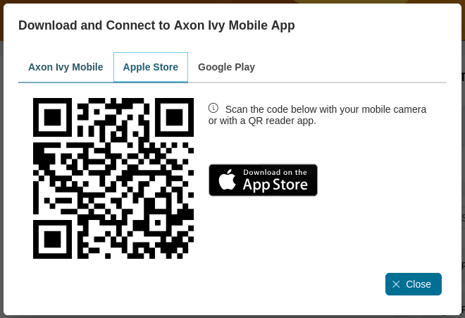 Mobile app QR code