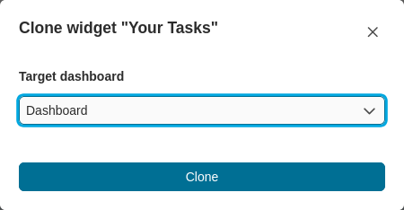 Clone widget dialog in Edit mode.