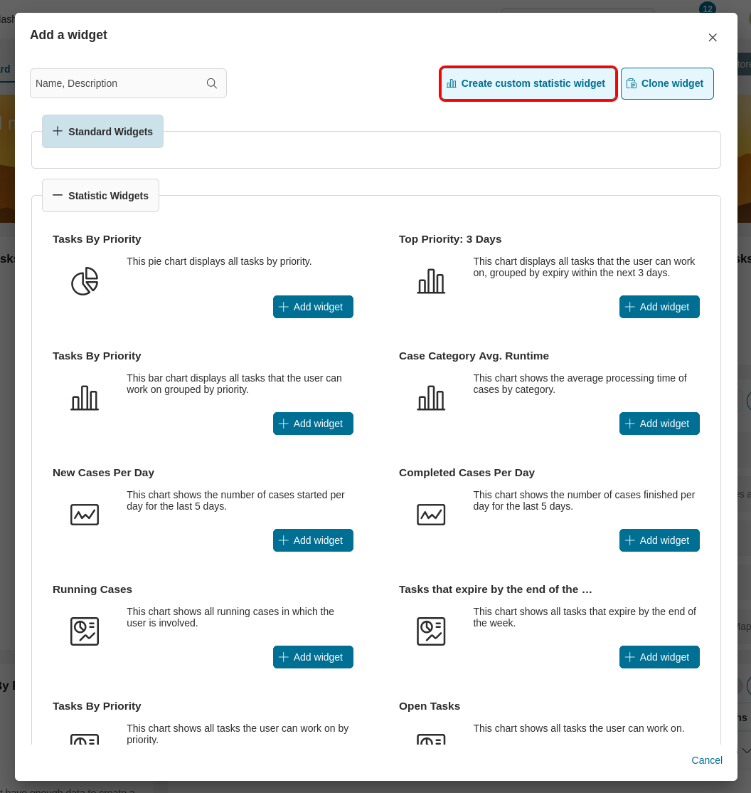 Create new custom statistic widget
