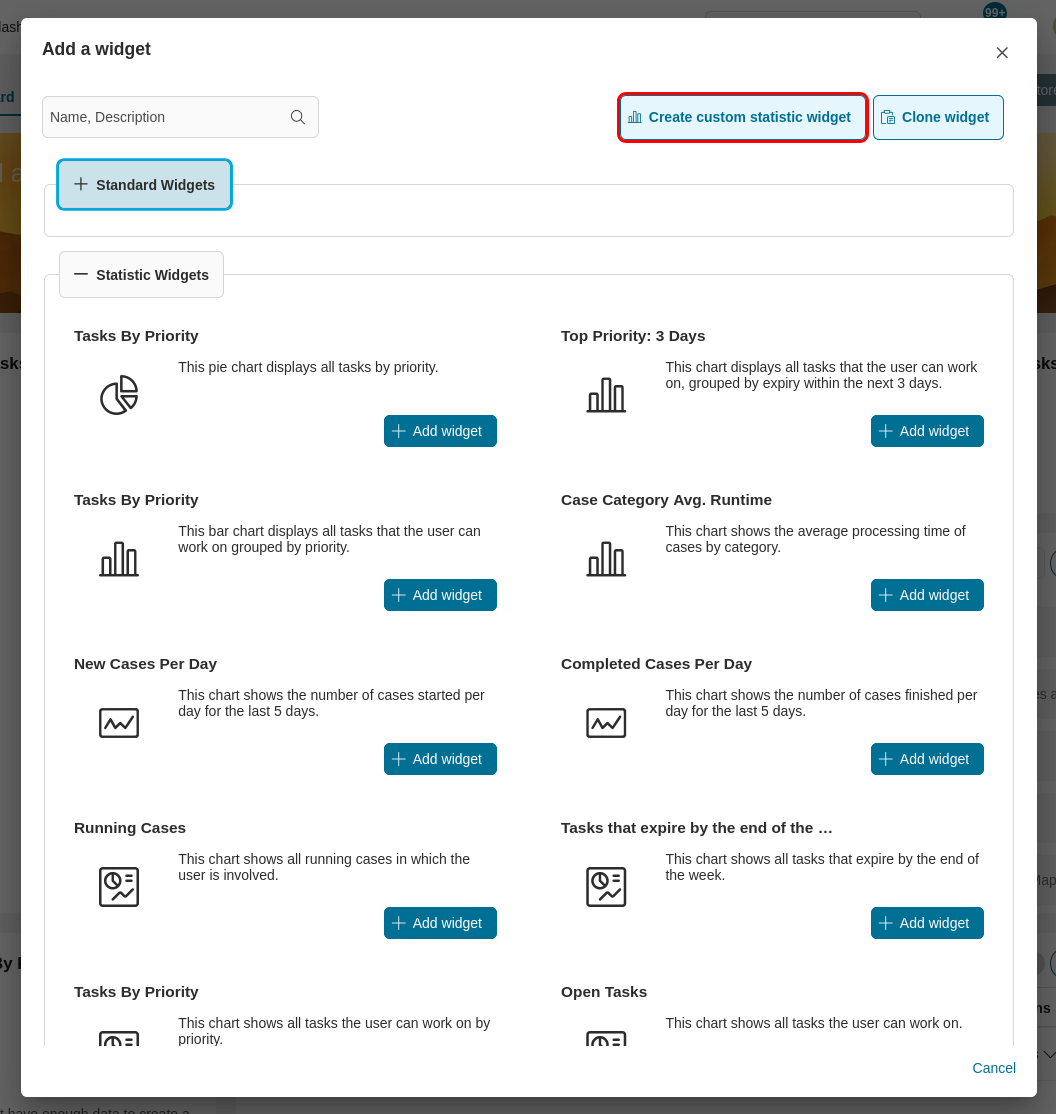 Create new custom statistic widget