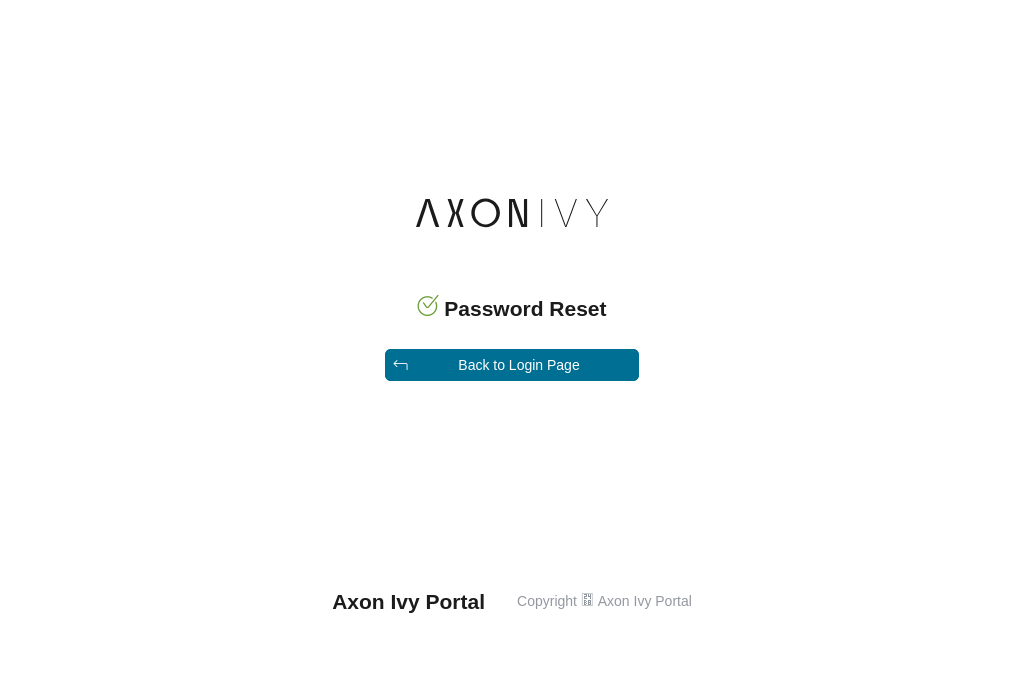 Reset password successful page