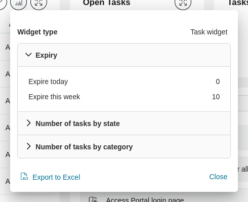 Dashboard widget's info panel